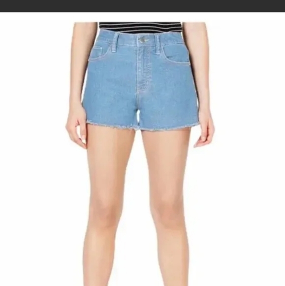 Tinseltown Shorts Tinseltown Denim Couture Gianna Blue Frayed Mid
